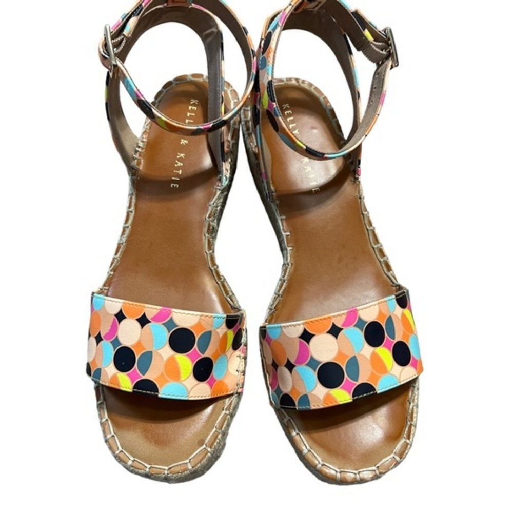 Kelly & Katie Mutable Color polkadot platform Wedge Shoes Size 8 1/2